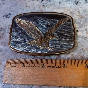 VINTAGE 1982 200th Anniversary American Eagle Belt Buckle International 3.5”
